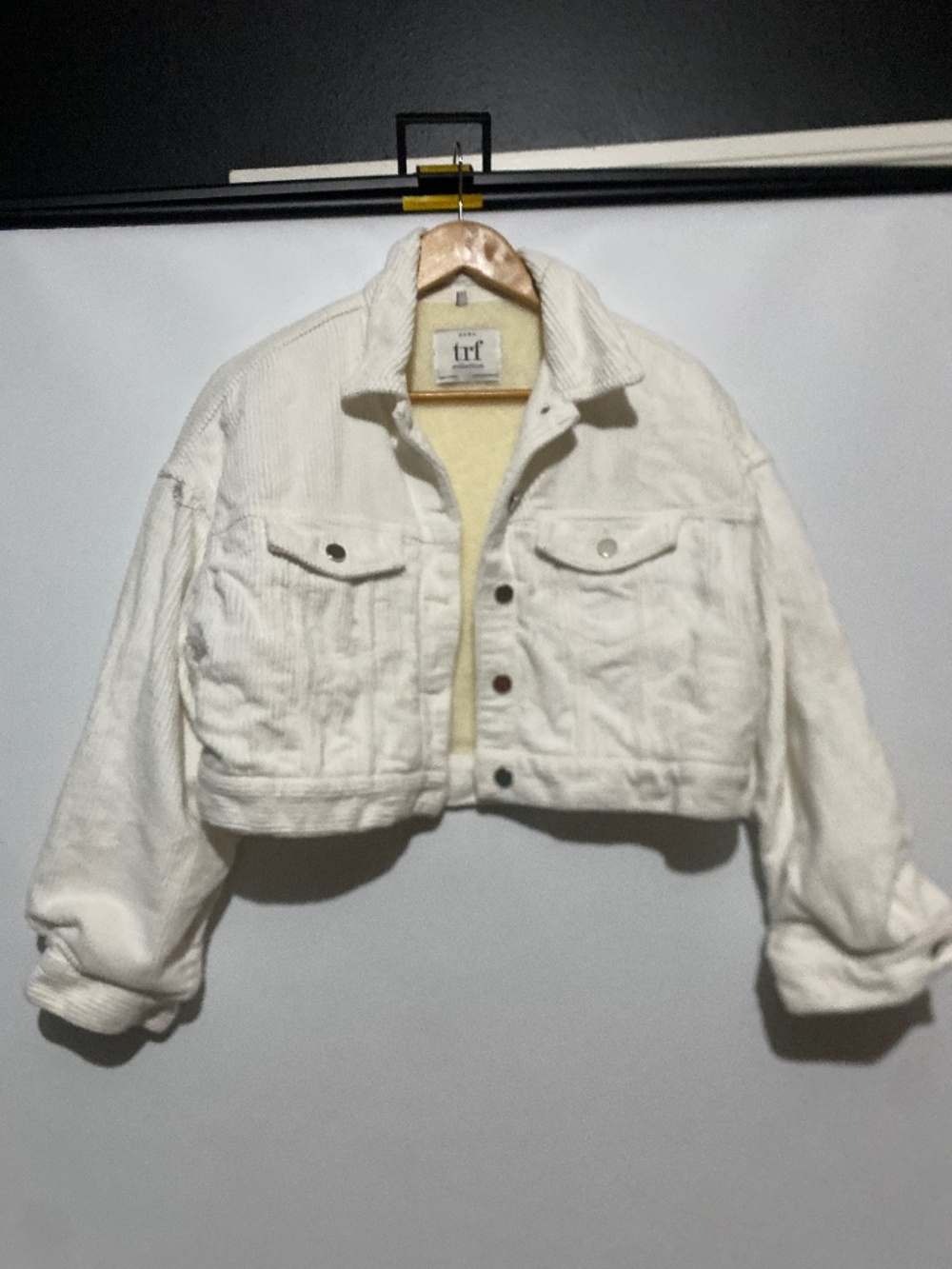 Zara M Cropped Corduroy Trucker Jacket